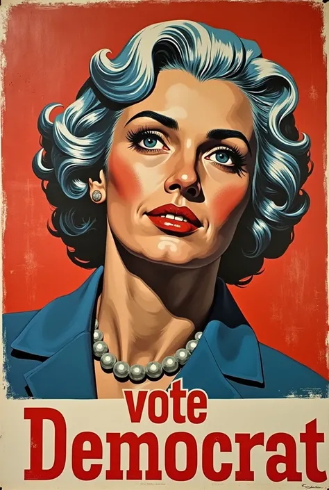 A soviet union propaganda poster with the words "Vote Democrat"