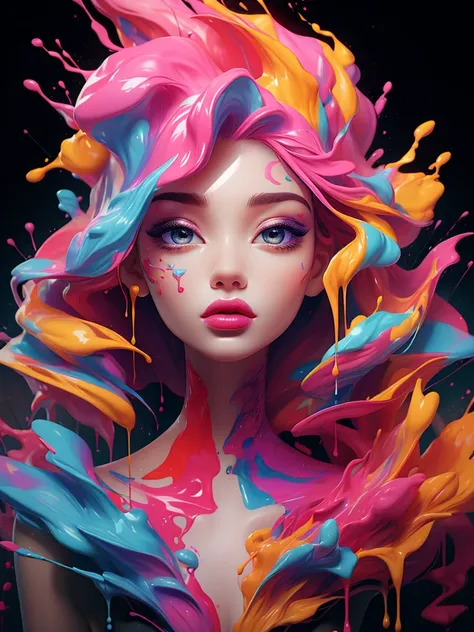 (masterpiece, top quality, best quality, официальное art, abstract aesthetics),one,(1 girl),(upper body|whole body),woman with b...