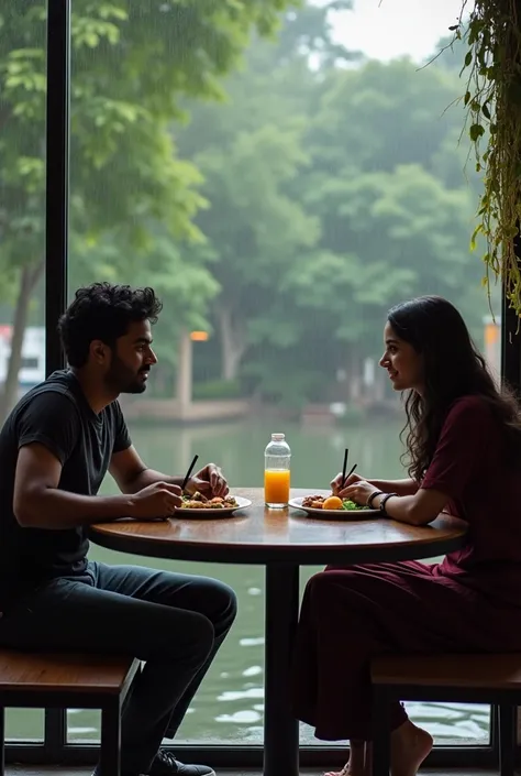 A boy age 27 south India from andhrapradesh wear jeans and t-shirt dusky skin and there was a girl age 25 north India from mumbai looks very modern she wears western dress looks very beautiful and active. Both are went restaurant. They sat opposite. Having...