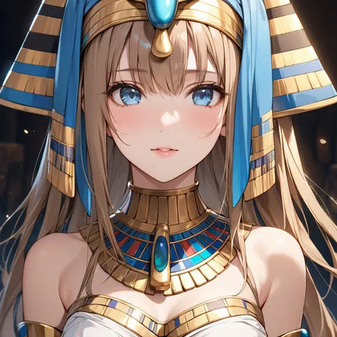 ((highest quality)), ((masterpiece)), (detailed), （perfect face）、the woman who represents tutankhamun in ancient egypt is yuuki ...