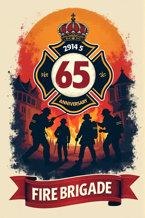 Create a T-shirt design for the 65th anniversary of the Hötensleben youth fire brigade 