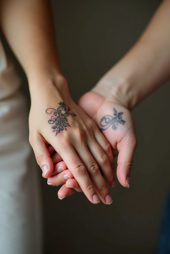 Couple finger tattoo