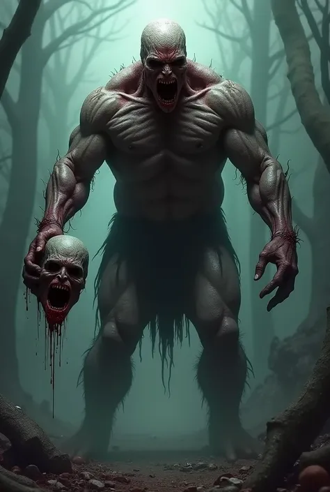 Buat hantu headless,horor,horor,attack holding his severed head,headless,big body 