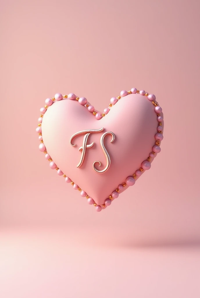 Beautiful, cute heart with the initials f and s 