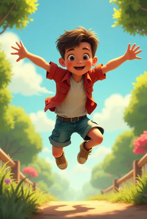 A boy jumping