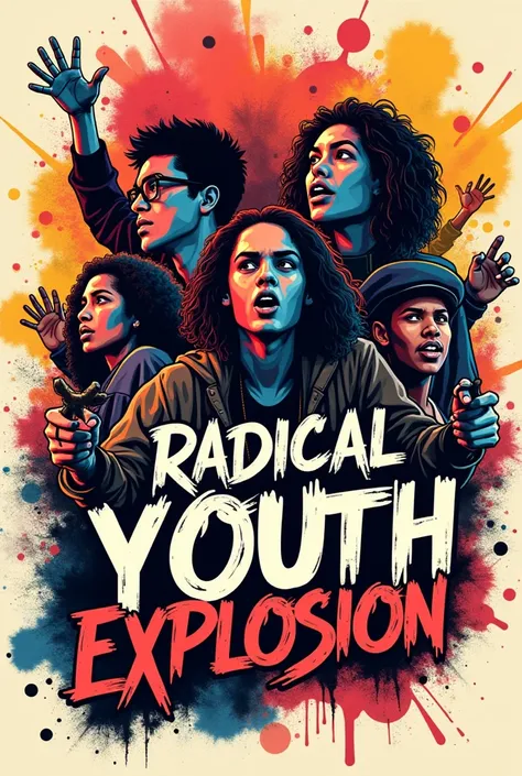 shirt art with text radical youth explosion.