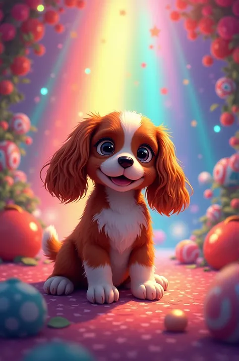 cavalier king charles spaniel ruby, mickey,regenbogen