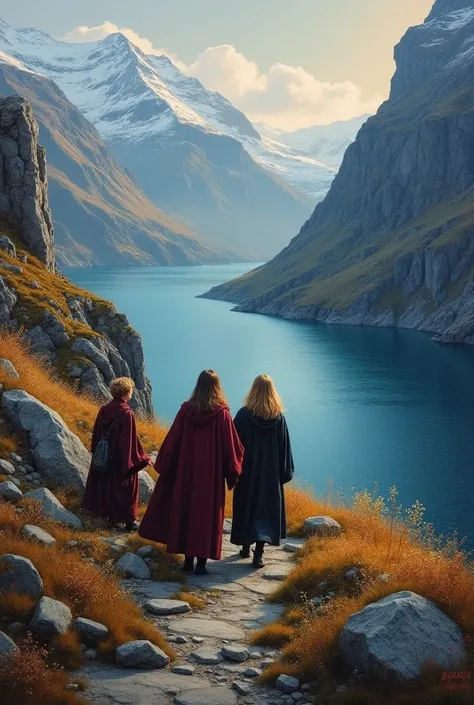 Oil painting Norway in Harry Potter style 