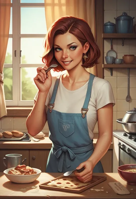 Woman  baking fun 