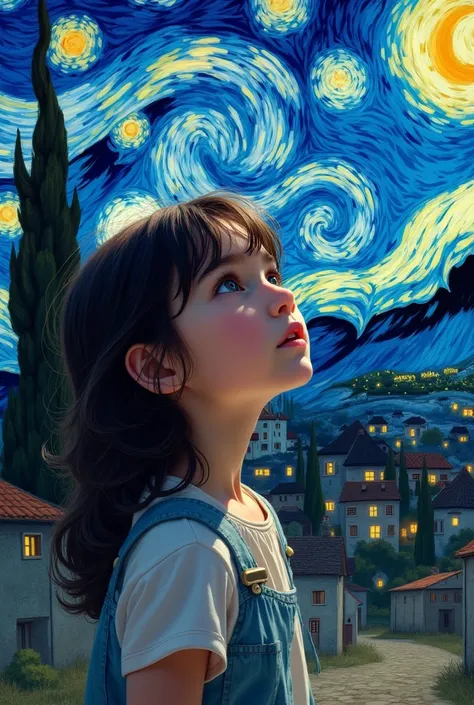 Illustrate Van Gogh&#39;s Starry Night in a Girl&#39;s Eye