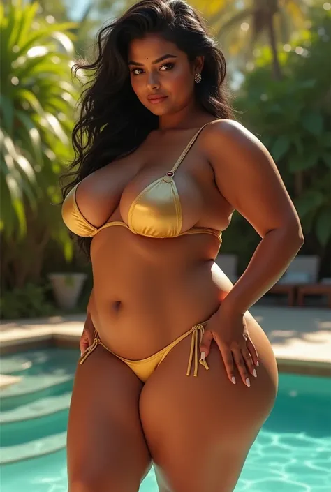 Big boob and big ass Indian aunty mini bikini more big ass