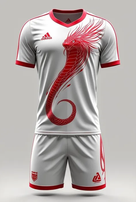 Generate me a football kit for white cobras with red