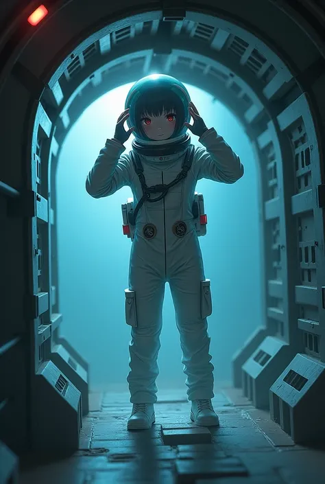 
(Space suit:1.15), white cargo pants, astronaut)bubble helmet, Space helmet , , inside,Submarine, masterpiece, Best Quality, 1 girl, Alone, Red eyes, , , , , short hair, , ,(sayings of the heart:1.2), ,Ahegao, blank eyes,saliva, drooling, sweat, shaking, ...