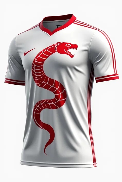 Generate me a football kit for white cobras with red