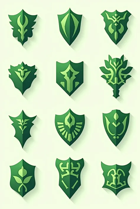 make 10 fantasy flat green crest like icon