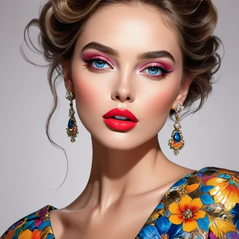 Best quality,a high resolution,fashion illustration,elegant models,beautiful detailed eyes,detailed lips and face,glamour mode,track laying,bright colors,Elegant Dresses,Beautiful Accessories,Professional studio lighting,Ultra-thin paint,realistic textures...