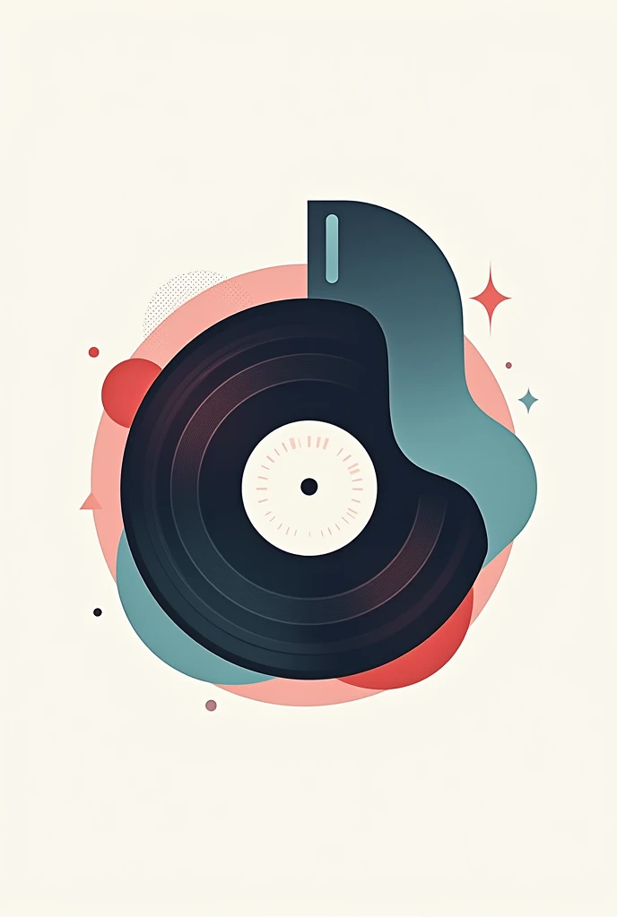 A music logo with a vinyl record with a peculiar shape 
