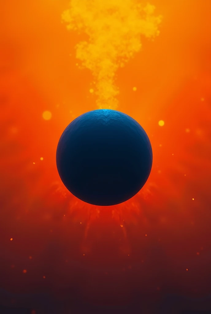 Dark blue dot with orange background 