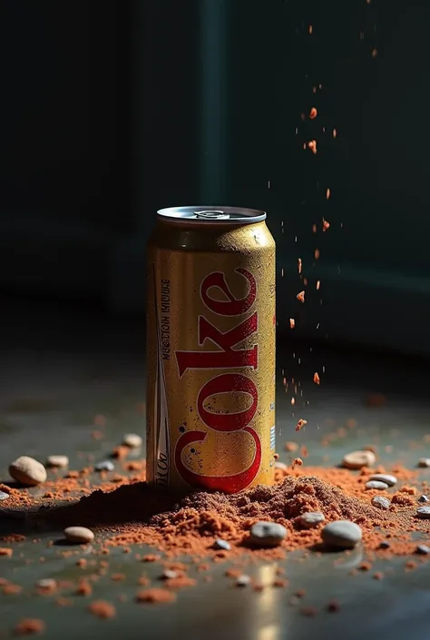 Now he creates a can of coke thrown on the floor at night



