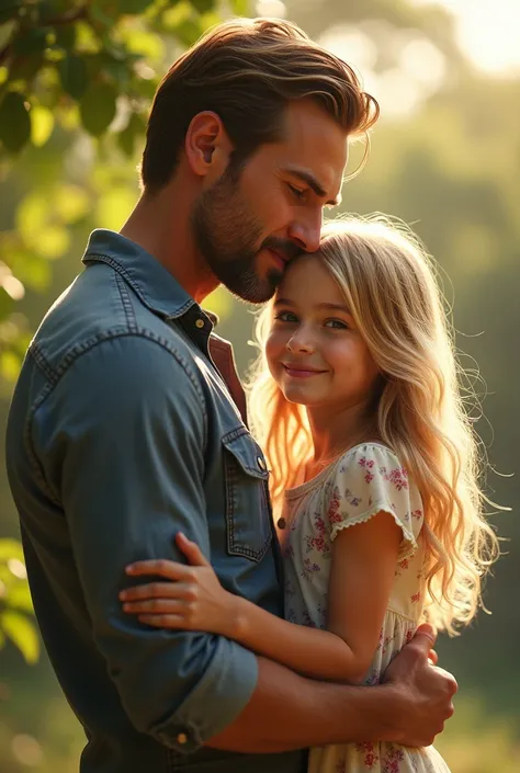 Actor Henry Cavill with his young blonde daughter 