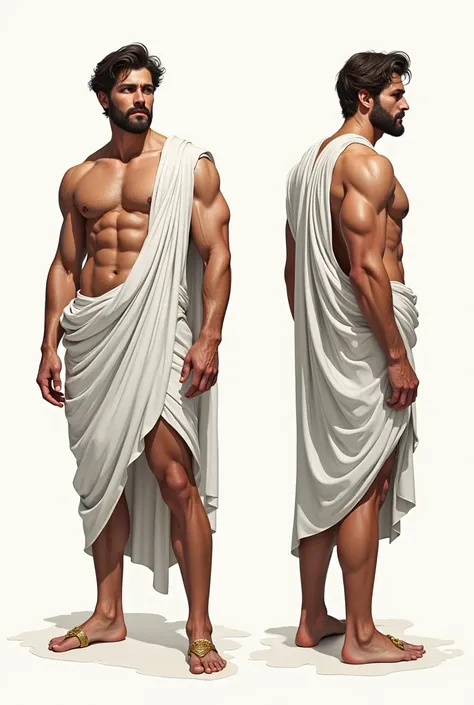 (masterpiece), ultra detailed, 3 views, character view (Front view, side view , back view), (detailed character sheet) , reference sketch of a god, God of Greek mythology, Apollo, His physical appearance is often portrayed as having a strong and muscular b...