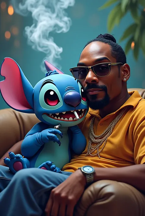 Stich smoking weed with Snoop dog