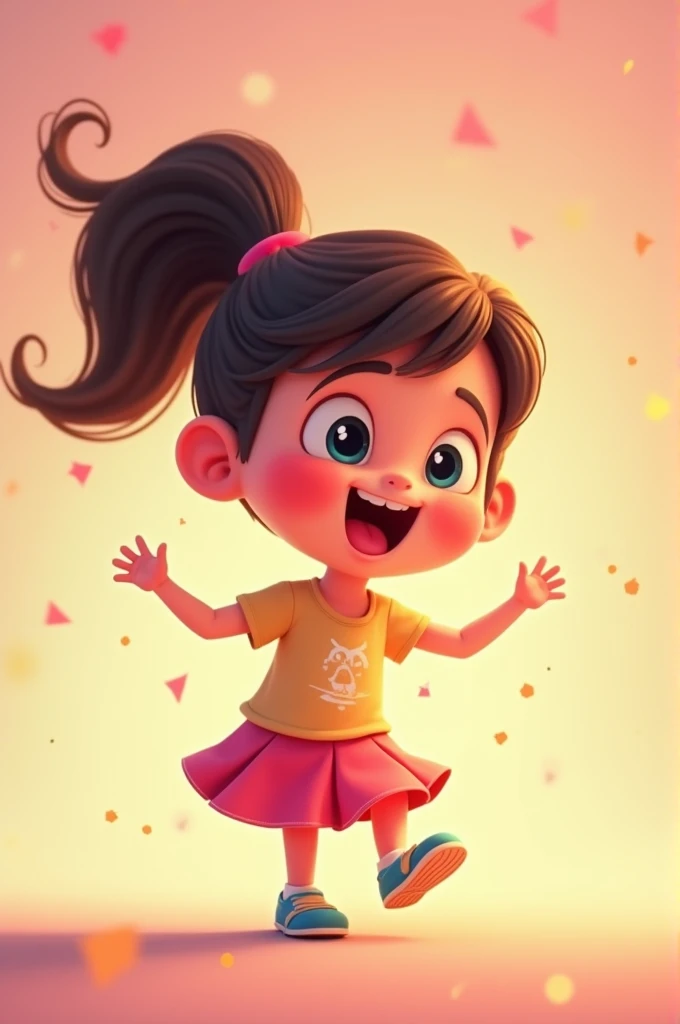 Animated image of a girl shaking up and down