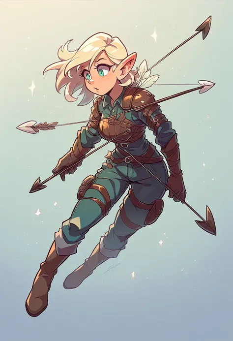 Leather armor elf, shooting an arrow