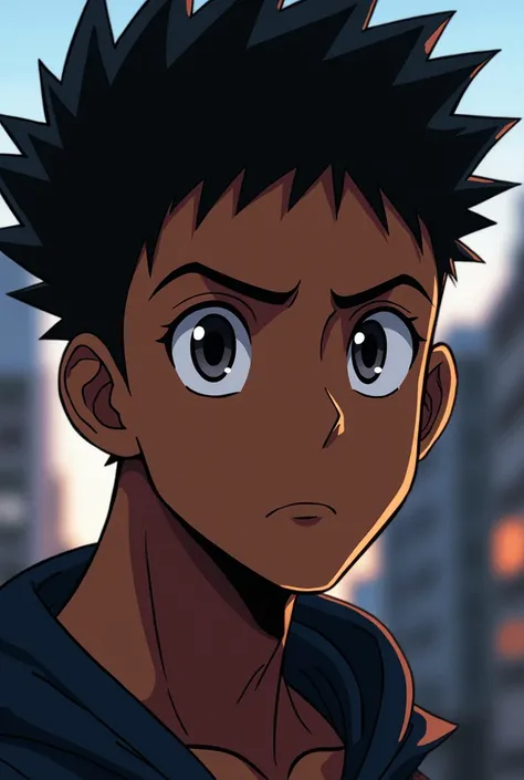 YOUTUBE PROFILE PICTURE, WITH ANIME STYLE, MORE STYLE , black boy, close to the camera,