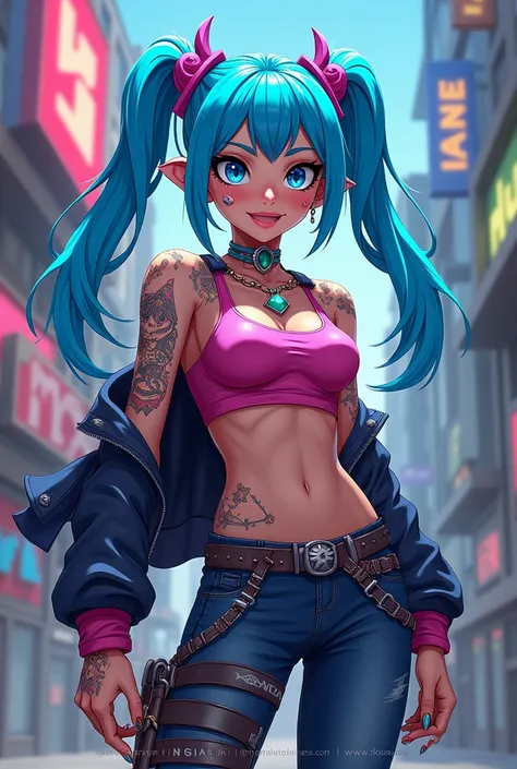 Jinx arcane tressed bleu hair