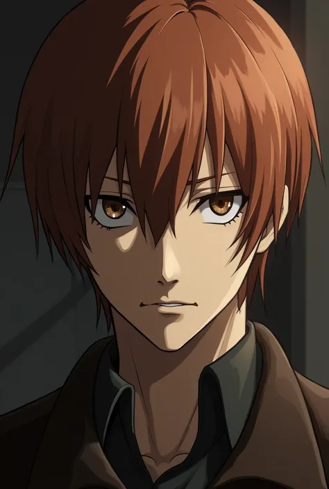 Floch Forster de Attack on Titan, russet hair, brown dark eyes.