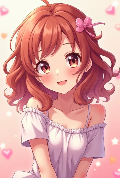 Flirty curly hair anime girl