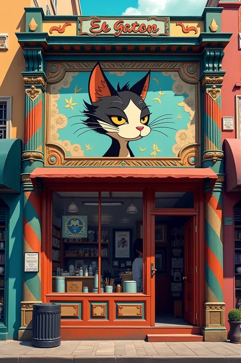 El Gaton barber shop facade 