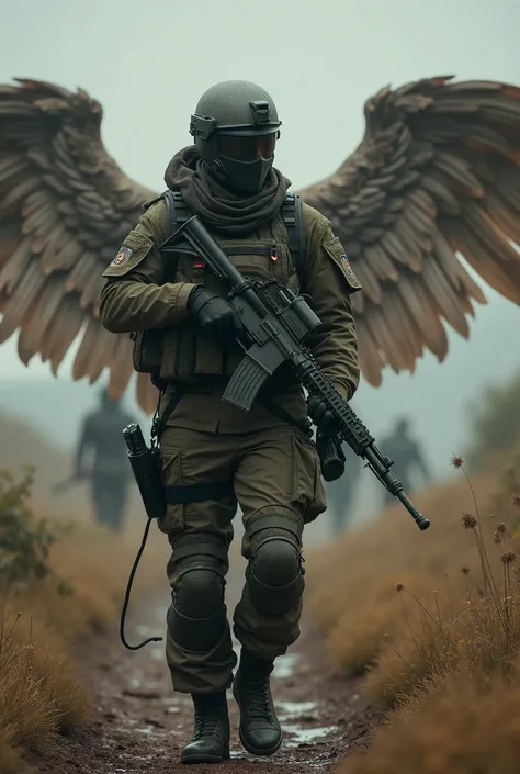 soldier of a special forces team without protection from an archangel.