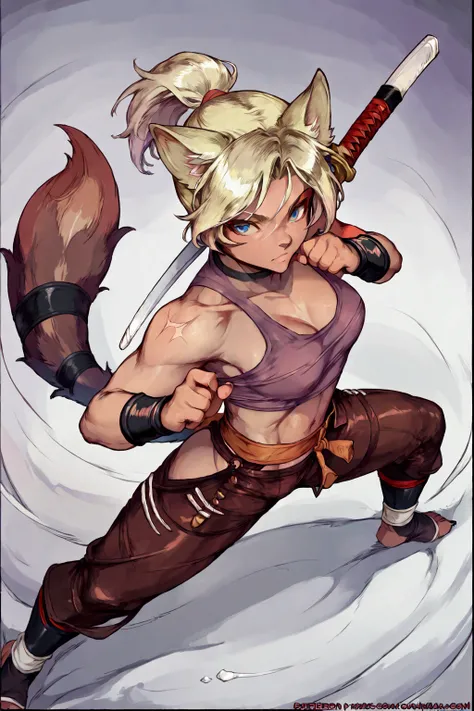 score_9,score_8_up,score_7_up, source_anime, Anthro,, an Anthro furry wolf girl, ninja wolf girl, holding a katana, ninja stance