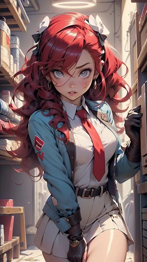 1girl,15 years old

(small breasts:1.4),((((red hair:1.3,crossed bang,hair between eyes,hair bow,long hair,wavy hair:1.5)))),(((gray_eyes:1.3))),((slit pupils)),intricate eyes,beautiful detailed eyes,symmetrical eyes,big eyes:1.5,((((lustrous skin:1.5,tann...