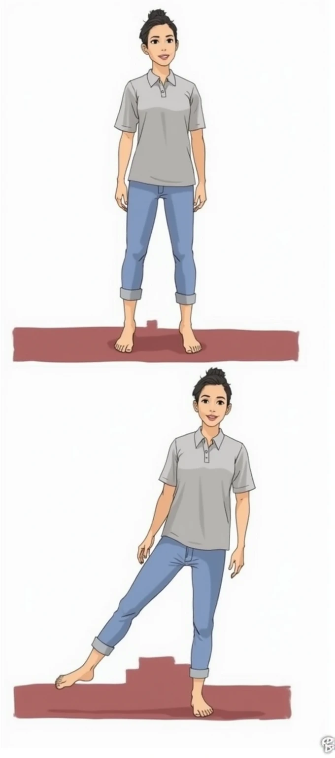 Illustration of a person doing the same thing as the woman in the image suggestion.