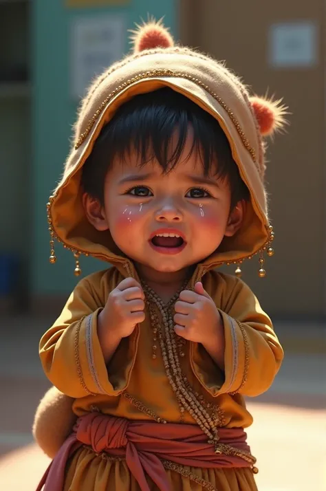 Anak kecil umur 2 tahun pake kondek dan baju adat sasak lombok indonesia  menangis di sekolah Tk ditinggal pergi ke Karnaval