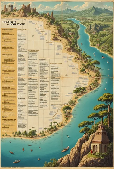 Create a synoptic table on Mesoamerican migrations indicating the time of arrival of each of their origin and place of occupation in the Pacific of Nicaragua. 