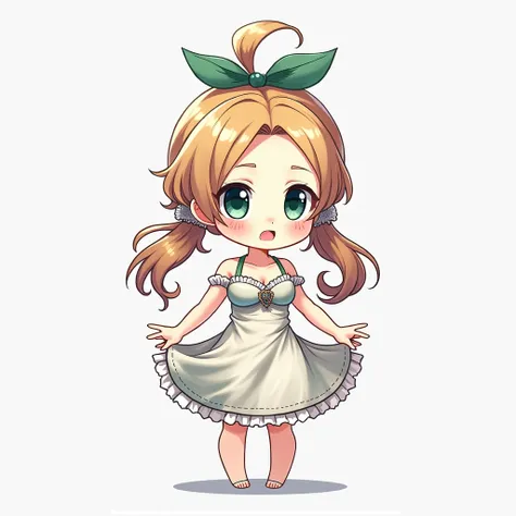 A Anime chibi girl, detailed hair, detailed facial features, large expressive eyes, delicate skin, wearing sexy dress, serene expression, detailed background, natural lighting, vibrant colors, (best quality,4k,8k,highres,masterpiece:1.2),ultra-detailed,(re...