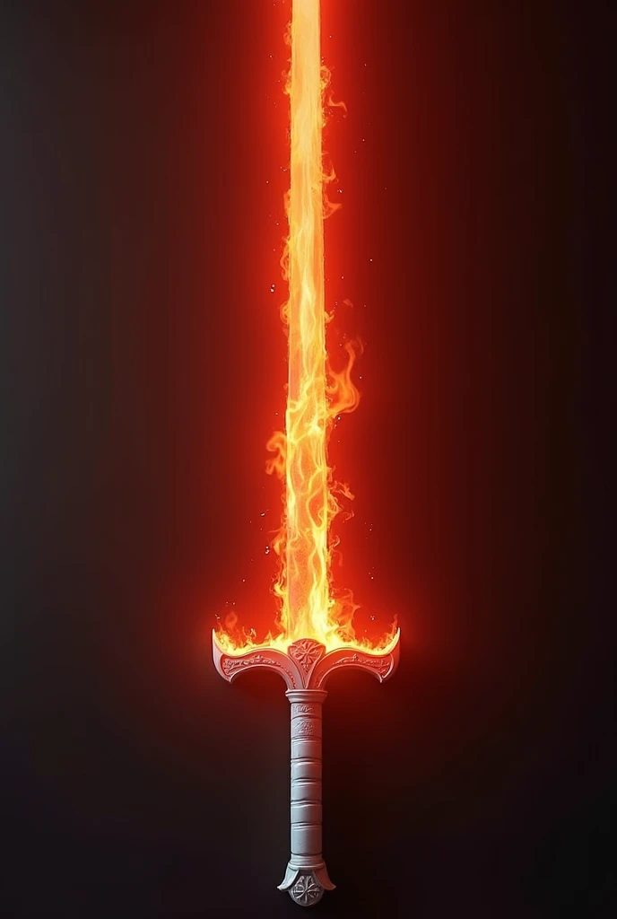 A modern sword with the power of fire. The sword is red-orange, suitable for women to use in combat. The handle of the sword is pearl white.