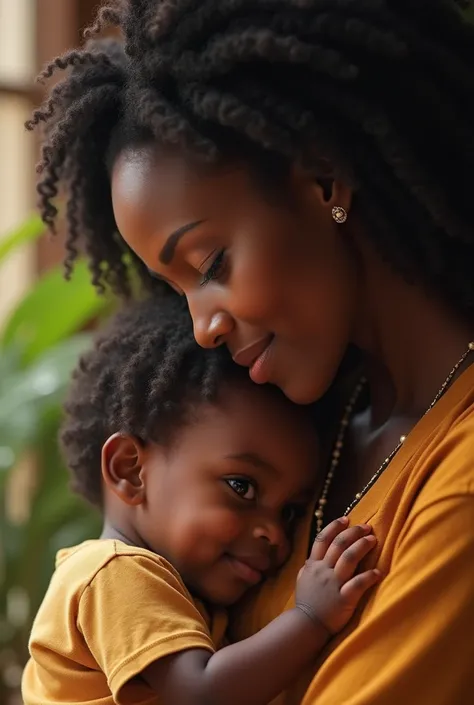 Image of an African woman with her son