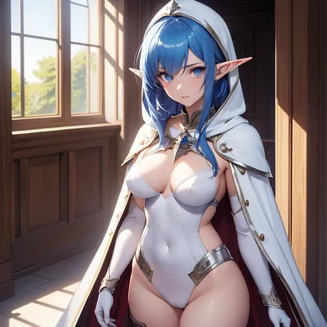 Absurdres, masterpiece, highest quality, very detailed features and textures, alone solo character, anime style, fantasy genre
{{(14 years old blue haired elf girl:(pale skin, short pointy ears, sapphire-blue very short messy hair, heterochromatic eyes, ve...