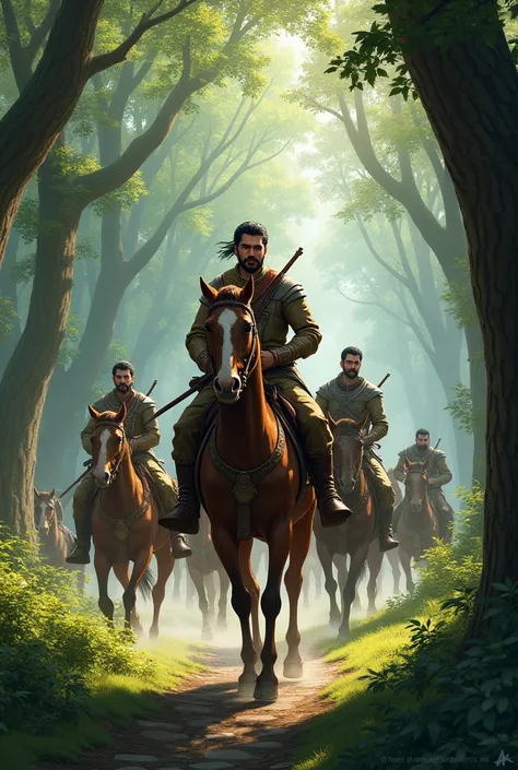 Farid Khan, a vigorous and determined warrior, rides through the forest on horseback, hunting for game. A few companions follow him, ensuring his safety. The forest is silent, except for the chirping of birds. Suddenly, a loud roar echoes through the trees