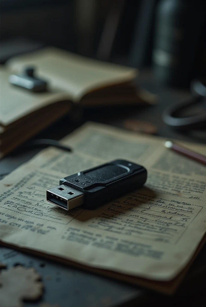 ＪA black USB memory stick containing the detective&#39;s memories,