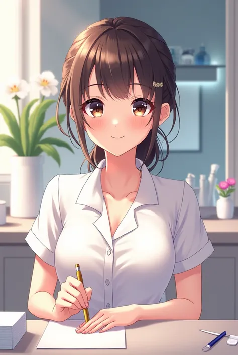 beautician　girl　clear　Anime-style illustrations