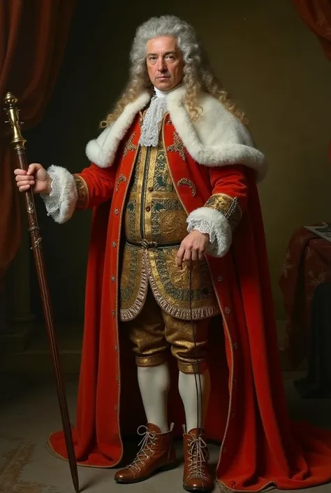 Johann Sebastian Bach dressed like a king

