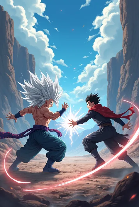 Goky ultra instinct fighting with Maruto sage mode