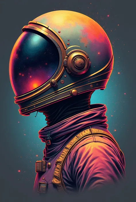 Please I would like unique and creative ideas for simplified astronaut tattoo designs with geometric shapes, tattoo on the side of the neck, retro synthwave style in the universe