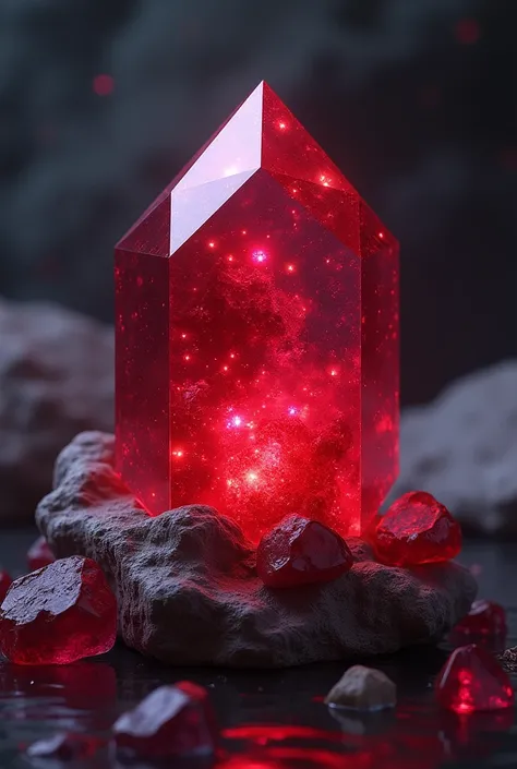 Garnet Power Stone Card,masterpiece, Highest quality, (Highly detailed CG Unity 8k wallpaper), (Highest quality), (Best illustrations), (Best Shadow), Absurd, Realistic lighting, (abyss), Beautiful sparkle, Tarot Cards,Transparent red crystal